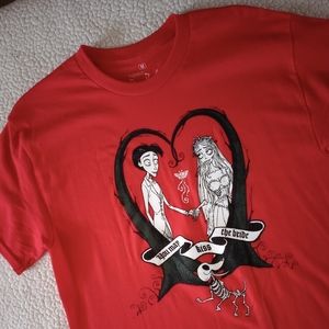 Corpse Bride T-shirt Medium Red Valentine's Tim Burton